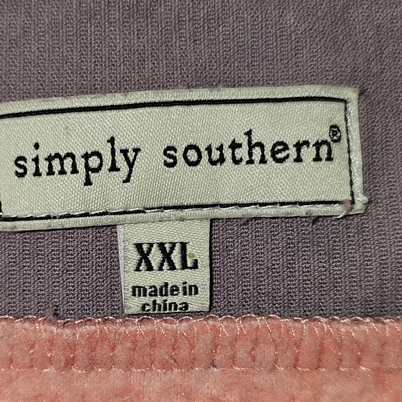 Simply Southern Fleece with Corduroy Chest 3/4 Zip Sweatshirt Top Shirt XXL - Picture 12 of 14